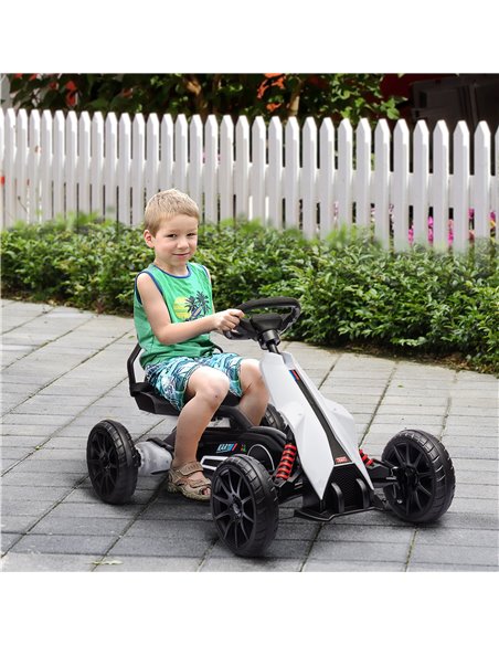 HOMCOM 12V Electric Go Kart for Kids, Ride-On Racing Go Kart with Forward Reversing, Rechargeable Battery, 2 Speeds, for Boys Gi - pic 91776 | FastDaddyshop