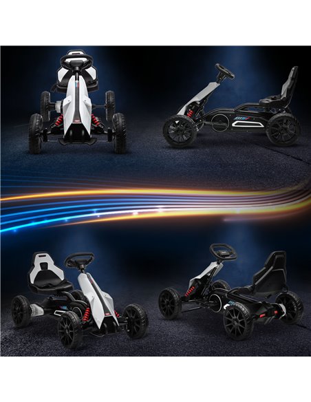 HOMCOM 12V Electric Go Kart for Kids, Ride-On Racing Go Kart with Forward Reversing, Rechargeable Battery, 2 Speeds, for Boys Gi - pic 91781 | FastDaddyshop