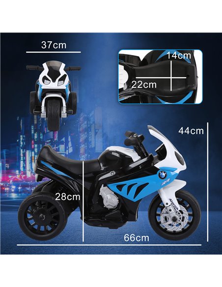 HOMCOM 6V BMW S1000RR Licensed Kids Electric Motorbike with Headlight, Music, Blue 370-064V70BU - pic 91786 | FastDaddyshop