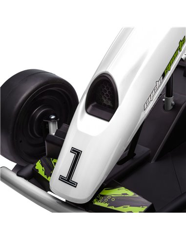HOMCOM 24V Electric Go Kart for Kids, Drift Ride-On Racing Go Kart with 2 Speeds, for Boys Girls Aged 8-12 Years Old, White 370-