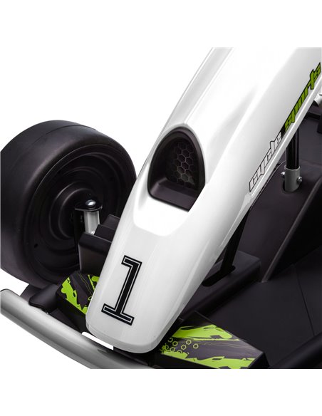 HOMCOM 24V Electric Go Kart for Kids, Drift Ride-On Racing Go Kart with 2 Speeds, for Boys Girls Aged 8-12 Years Old, White 370- - pic 91801 | FastDaddyshop