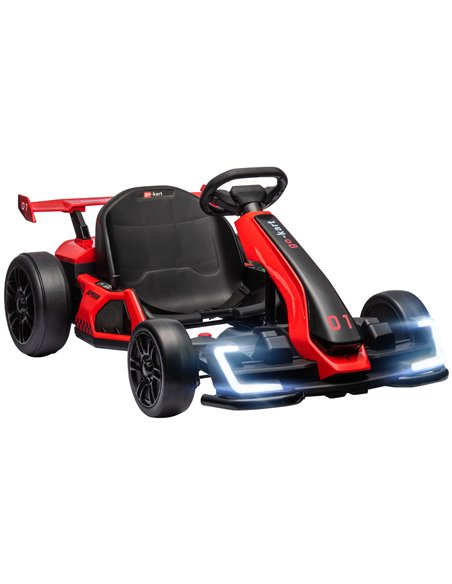 HOMCOM 24V Electric Go Kart for Kids with Adjustable Seat for 6-12 Years Old, Red 370-287V70RD - pic 91811 | FastDaddyshop
