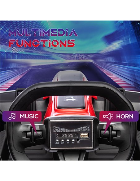 HOMCOM 24V Electric Go Kart for Kids with Adjustable Seat for 6-12 Years Old, Red 370-287V70RD - pic 91815 | FastDaddyshop
