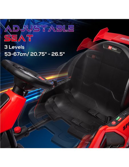 HOMCOM 24V Electric Go Kart for Kids with Adjustable Seat for 6-12 Years Old, Red 370-287V70RD - pic 91816 | FastDaddyshop
