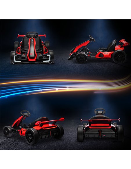 HOMCOM 24V Electric Go Kart for Kids with Adjustable Seat for 6-12 Years Old, Red 370-287V70RD - pic 91818 | FastDaddyshop