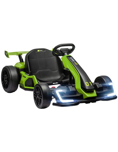 HOMCOM 24V Electric Go Kart for Kids with Adjustable Seat for 6-12 Years Old, Green 370-287V70GN - pic 91829 | FastDaddyshop