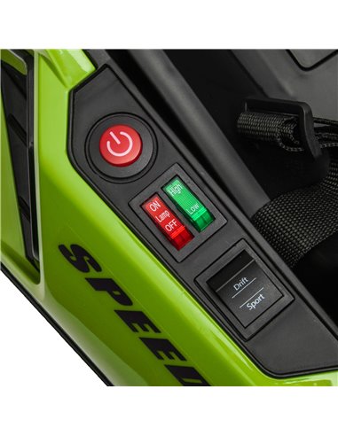HOMCOM 24V Electric Go Kart for Kids with Adjustable Seat for 6-12 Years Old, Green 370-287V70GN