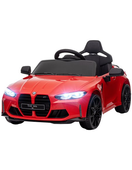 AIYAPLAY 12V BMW M4 Licensed Kids Car with Easy Transport, Remote Control, Suspension, Music, Horn, LED Lights - Red 370-311V70R - pic 91838 | FastDaddyshop