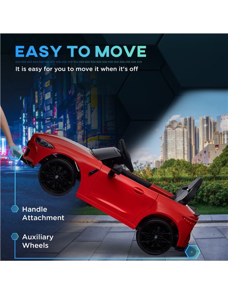 AIYAPLAY 12V BMW M4 Licensed Kids Car with Easy Transport, Remote Control, Suspension, Music, Horn, LED Lights - Red 370-311V70R - pic 91842 | FastDaddyshop