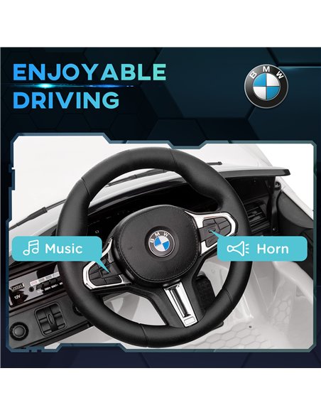 AIYAPLAY 12V BMW M4 Licensed Kids Car with Easy Transport, Remote Control, Suspension, Music, Horn, LED Lights - White 370-311V7 - pic 91853 | FastDaddyshop
