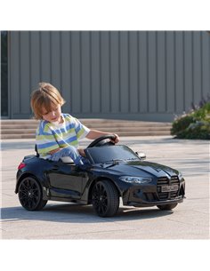 AIYAPLAY 12V BMW M4 Licensed Kids Car with Easy Transport, Remote Control, Suspension, Music, Horn, LED Lights - Black 370-311V7 2