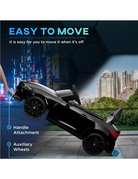 AIYAPLAY 12V BMW M4 Licensed Kids Car with Easy Transport, Remote Control, Suspension, Music, Horn, LED Lights - Black 370-311V7 - pic 91860 | FastDaddyshop