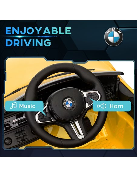 AIYAPLAY 12V BMW M4 Licensed Kids Car with Easy Transport, Remote Control, Suspension, Music, Horn, LED Lights - Yellow 370-311V - pic 91871 | FastDaddyshop