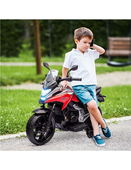AIYAPLAY 12V Honda Licensed Kids Electric Motorbike w/ Music, Headlights, Early Education Function, for 3-6 Years - Red 370-319V - pic 91875 | FastDaddyshop