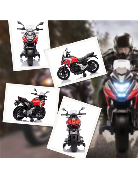 AIYAPLAY 12V Honda Licensed Kids Electric Motorbike w/ Music, Headlights, Early Education Function, for 3-6 Years - Red 370-319V - pic 91882 | FastDaddyshop