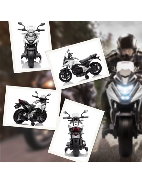 AIYAPLAY 12V Honda Licensed Kids Electric Motorbike w/ Music, Headlights, Early Education Function, for 3-6 Years - White 370-31 - pic 91891 | FastDaddyshop