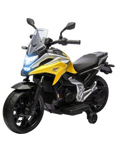 AIYAPLAY 12V Honda Licensed Kids Electric Motorbike w/ Music, Headlights, Early Education Function, for 3-6 Years - Yellow 370-3