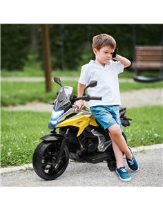 AIYAPLAY 12V Honda Licensed Kids Electric Motorbike w/ Music, Headlights, Early Education Function, for 3-6 Years - Yellow 370-3 2