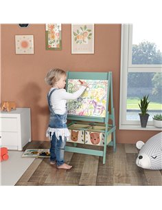 AIYAPLAY Three-In-One Kids Easel with Paper Roll, Art Easel, with Storage - Green 3B0-011V80GN 2
