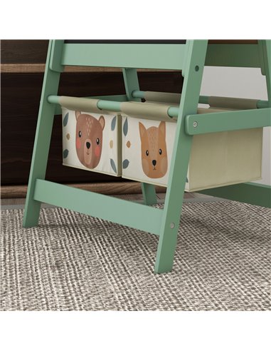 AIYAPLAY Three-In-One Kids Easel with Paper Roll, Art Easel, with Storage - Green 3B0-011V80GN
