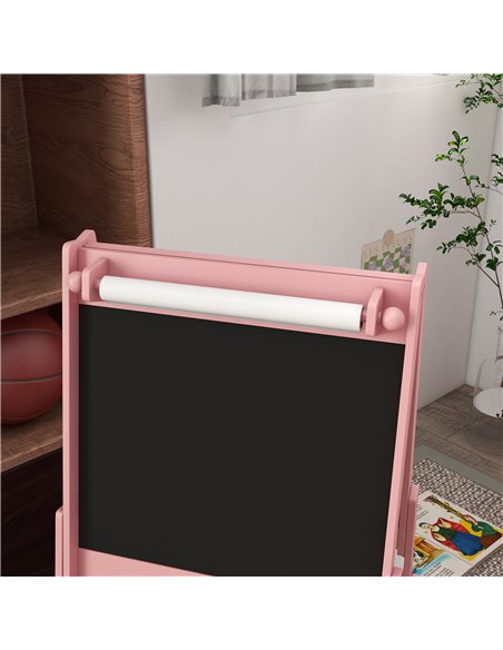 AIYAPLAY Three-In-One Kids Easel with Paper Roll, Art Easel, with Storage - Pink 3B0-011V80PK - pic 91943 | FastDaddyshop