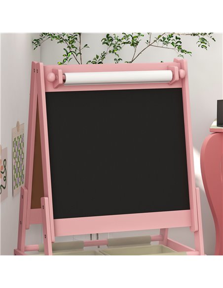 AIYAPLAY Three-In-One Kids Easel with Paper Roll, Art Easel, with Storage - Pink 3B0-011V80PK - pic 91945 | FastDaddyshop