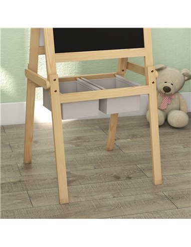 AIYAPLAY Kids Easel with Paper Roll, 3 in 1 Art Easel for Toddlers, Double-Sided Kids Whiteboard Blackboard w/ Storage Baskets, 