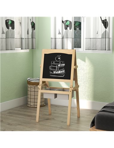 AIYAPLAY Kids Easel with Paper Roll, 3 in 1 Art Easel for Toddlers, Double-Sided Kids Whiteboard Blackboard w/ Storage Baskets, 