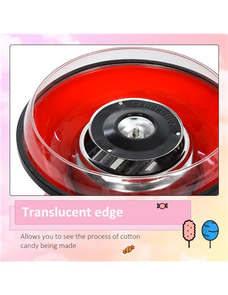 HOMCOM 450W Electric Candyfloss Machine Kit Non-Stick Plates Fairground Fun Children Adult Party Gift Home Sweet Metal Body w/ A - pic 91985 | FastDaddyshop