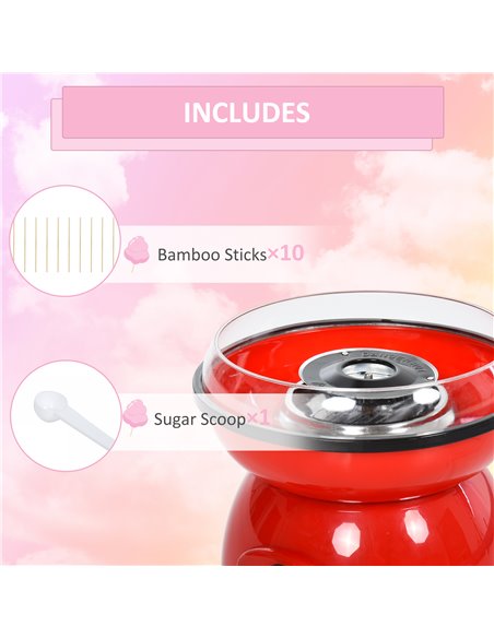 HOMCOM 450W Electric Candyfloss Machine Kit Non-Stick Plates Fairground Fun Children Adult Party Gift Home Sweet Metal Body w/ A - pic 91987 | FastDaddyshop