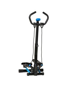 HOMCOM Adjustable Twist Stepper Fitness Step Machine, LCD Screen, Height-Adjust Handlebars, Home Gym, Black and Blue A90-279V01