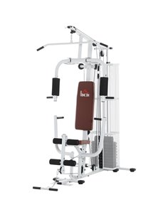 HOMCOM Multifunction Home Gym Weight Training Workout Station Fitness Strength Machine, White A91-134