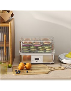 HOMCOM Food Dehydrator 5 Tier Dehydrator Machine, 245W Stainless Steel Food Dryer Machine w/ Adjustable Temperature, Timer & LCD 2
