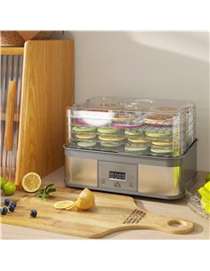 HOMCOM Food Dehydrator 5 Tier Dehydrator Machine, 245W Stainless Steel Food Dryer Machine w/ Adjustable Temperature, Timer & LCD 2