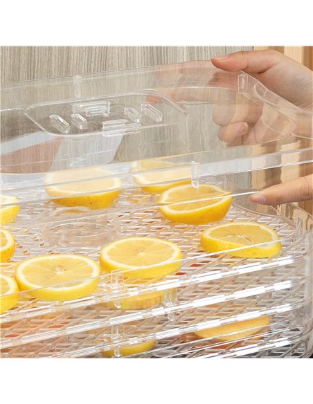HOMCOM Food Dehydrator 5 Tier Dehydrator Machine, 245W Stainless Steel Food Dryer Machine w/ Adjustable Temperature, Timer & LCD - pic 92098 | FastDaddyshop