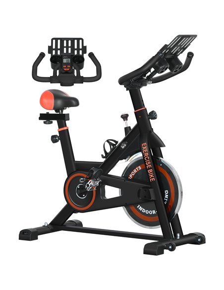 HOMCOM Exercise Bike, 8kg Flywheel Stationary Bike Indoor Cycling Machine with Adjustable Resistance Seat Handlebar, Black A90-1 - pic 92099 | FastDaddyshop