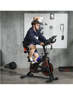 HOMCOM Exercise Bike, 8kg Flywheel Stationary Bike Indoor Cycling Machine with Adjustable Resistance Seat Handlebar, Black A90-1 2