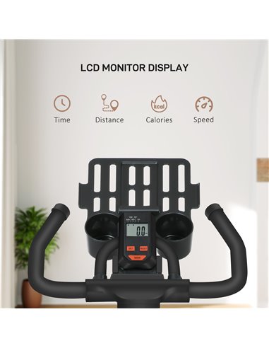 HOMCOM Exercise Bike, 8kg Flywheel Stationary Bike Indoor Cycling Machine with Adjustable Resistance Seat Handlebar, Black A90-1