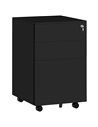 Vinsetto 3-Drawer Vertical Filing Cabinet w/ Lock & Pencil Tray, Steel Mobile File Cabinet w/ Adjustable Hanging Bar for A4, Leg