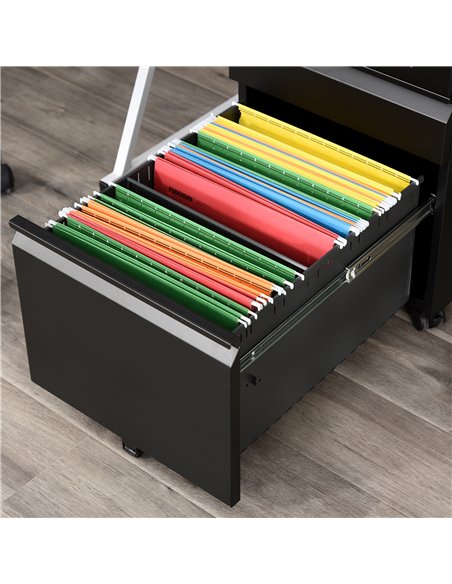 Vinsetto Mobile Vertical File Cabinet Lockable Metal Filling Cabinet w/ 3 Drawers Anti-tilt Design for Letter A4 Legal Size Full - pic 92187 | FastDaddyshop