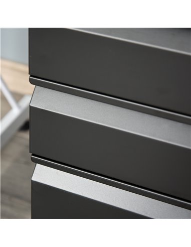 Vinsetto Mobile Vertical File Cabinet Lockable Metal Filling Cabinet w/ 3 Drawers Anti-tilt Design for Letter A4 Legal Size Full