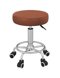 Vinsetto PU Leather Rolling Stool, Height Adjustable Stool Chair with Wheels for Salon, Massage, Spa, Brown 700-093V70BN