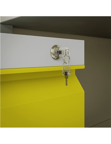 Vinsetto 3 Drawer Filling Cabinet, Mobile Metal File Cabinet with Anti-tilt Design for Letter, A4, Legal Size, Yellow 924-024V00