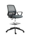 Vinsetto Ergonomic Mesh Back Drafting Chair Draughtsman Chair with Adjustable Height, Grey 921-187V70GY