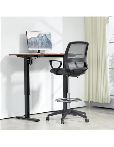 Vinsetto Ergonomic Mesh Back Drafting Chair Draughtsman Chair with Adjustable Height, Grey 921-187V70GY