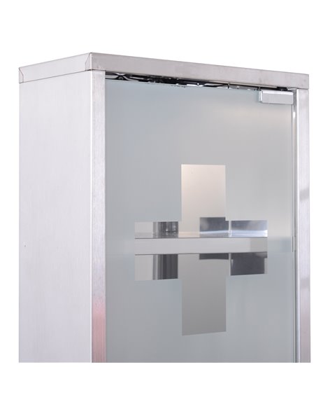 HOMCOM Lockable Medicine Cabinet: Stainless Steel Wall-Mounted Unit with 2 Shelves & Security Glass Door, 48cm Height 02-0546 - pic 92241 | FastDaddyshop