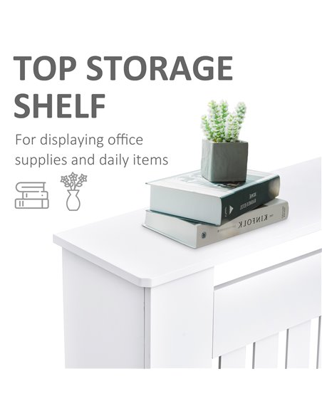 HOMCOM Slatted Radiator Cover Painted Cabinet MDF Lined Grill in White (152L x 19W x 81H cm) 820-030 - pic 92247 | FastDaddyshop