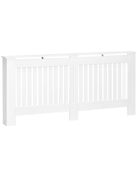 HOMCOM Slatted Radiator Cover Painted Cabinet MDF Lined Grill in White 172L x 19W x 81H cm 820-031 - pic 92252 | FastDaddyshop