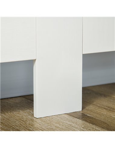 HOMCOM Slatted Radiator Cover Painted Cabinet MDF Lined Grill in White 172L x 19W x 81H cm 820-031