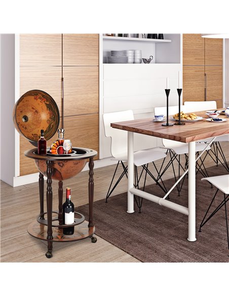 HOMCOM Globetrotter Bar Cabinet: Vintage-Style Wine & Spirits Storage with Glassware Rack, 36CM, Freestanding 801-041 - pic 92298 | FastDaddyshop